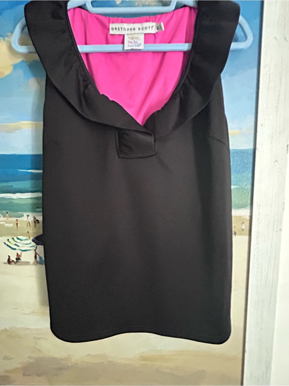 Gretchen Scott Designs Black Shell Top withPink Lining XL - Picture 5 of 5
